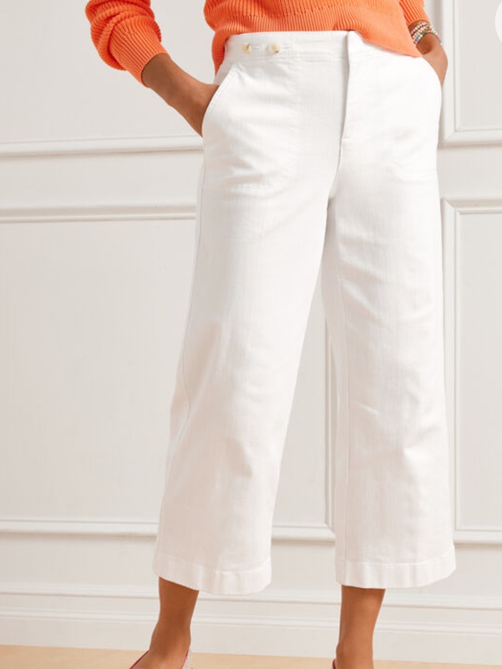 Talbots Wide-Leg Cropped Pants Jean sz8